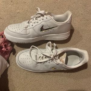 Nike Air Force 1 Gold Jewel Swoosh